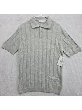 Kinetix Men's Beach Collared Knit Polo Shirt Size Large Grey NWT Made In USA
